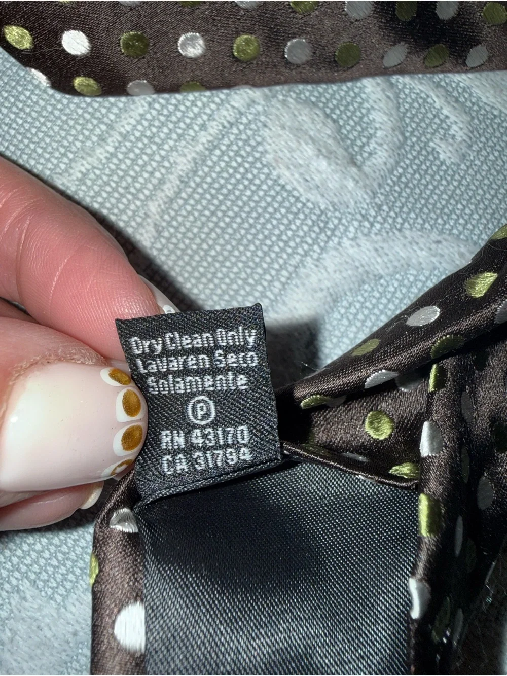 Geoffrey Beene year 2000s Brown Tie with Light Gold Polka Dots